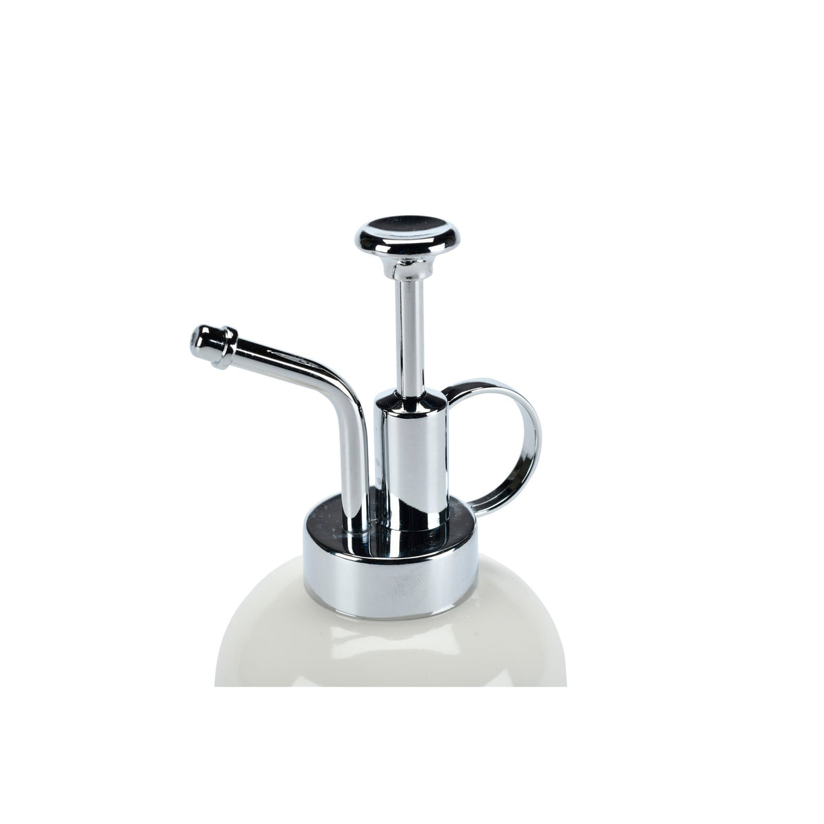 Chrome indoor plant mister spray head with stone bottle base