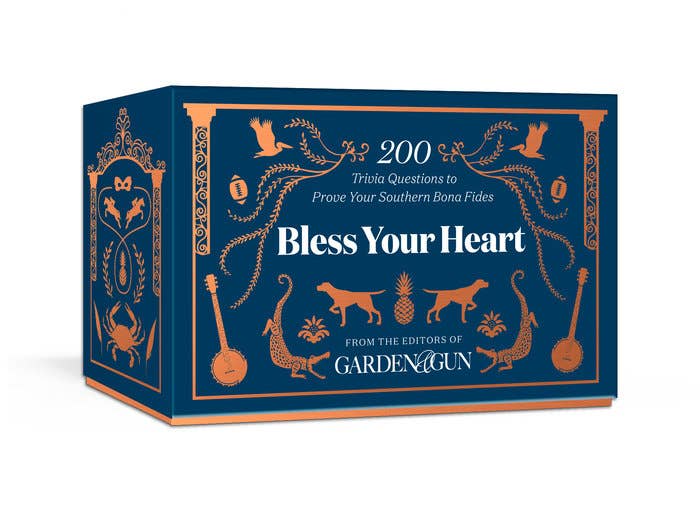 Bless Your Heart trivia board game box with 200 questions and Garden Gun branding