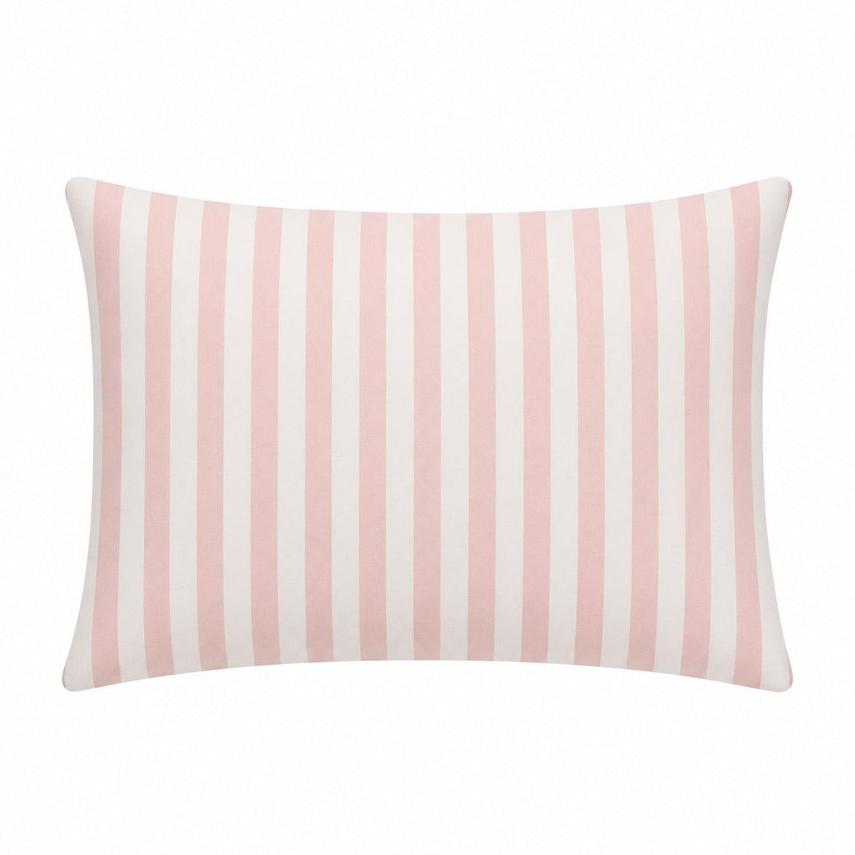 Standard pillow case cover with vertical pink and white stripes