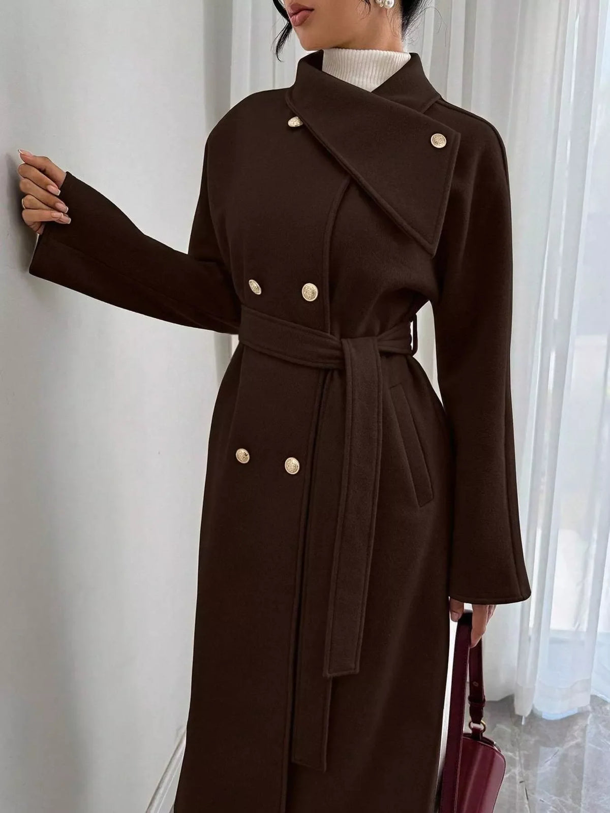 Classic Double-Breasted Longline Coat