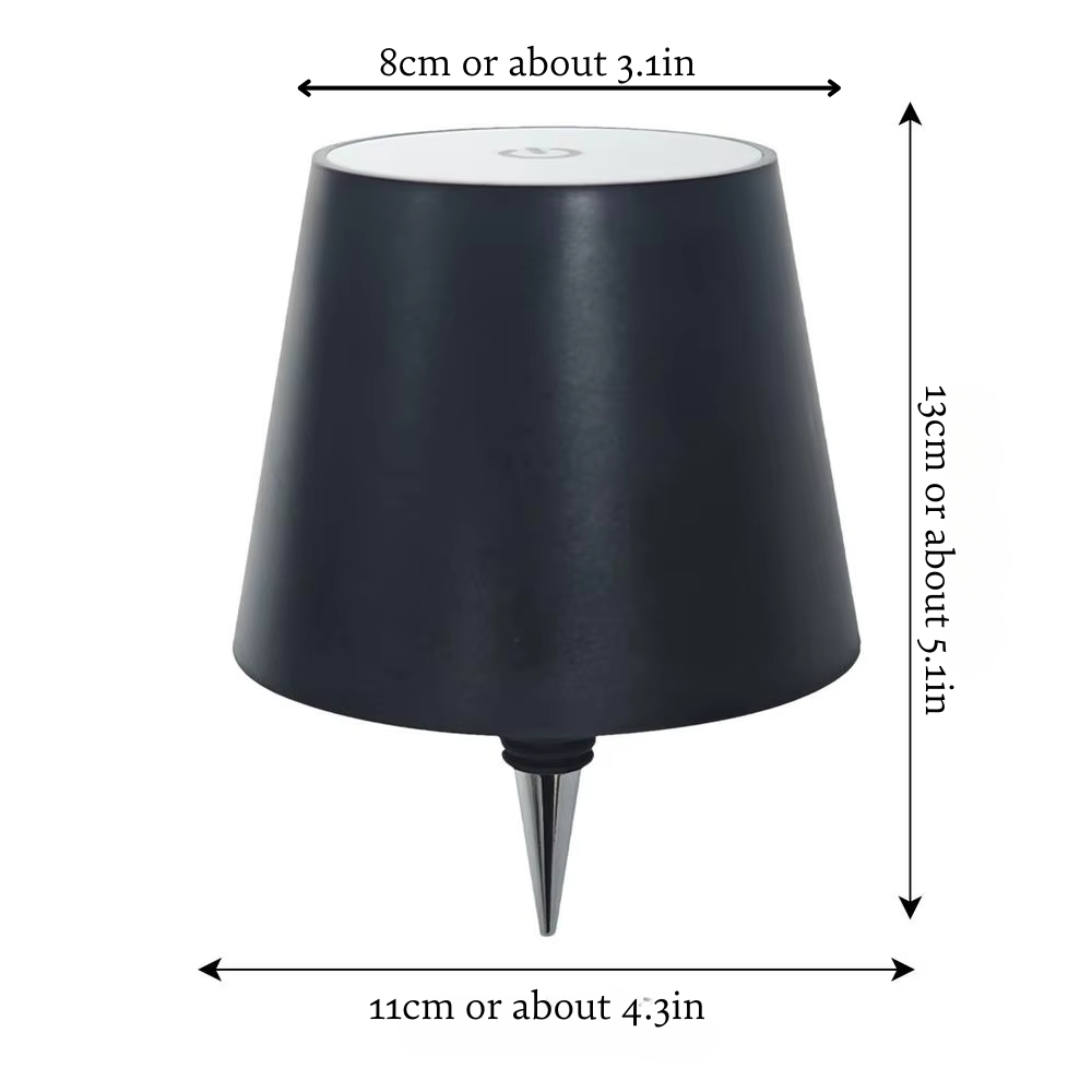 Black bottle lamp shade: 8cm wide, 11cm long, 13cm tall