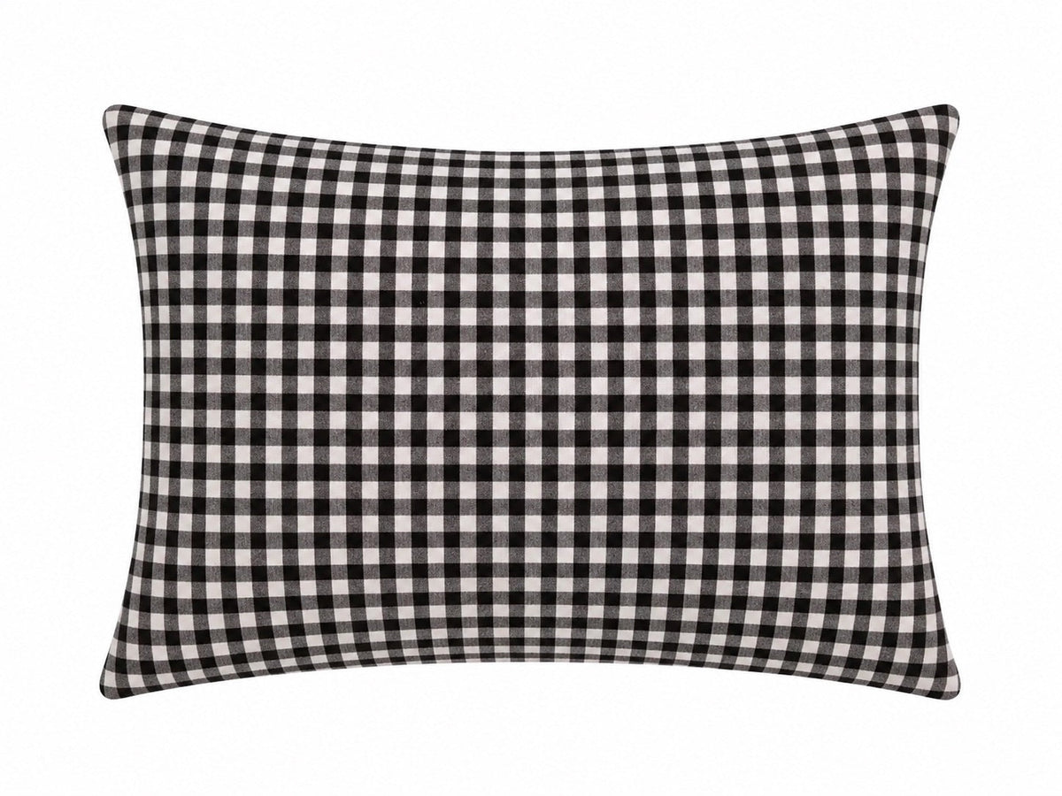 Black and white gingham pillowcase cover