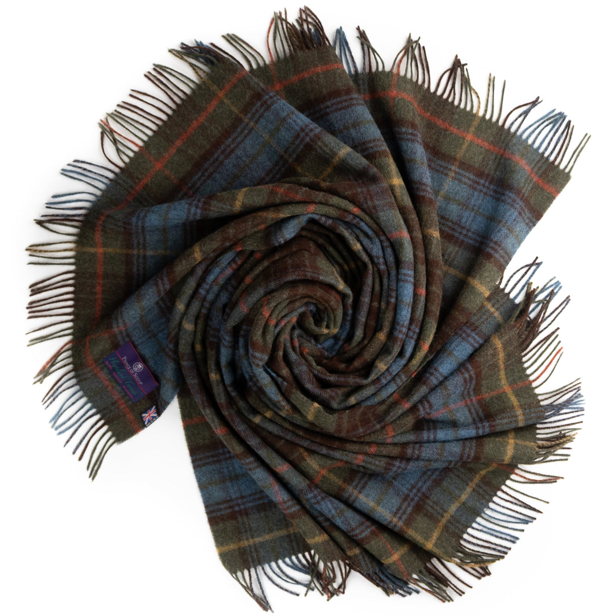 Highland Tweeds Shetland Lambswool Throw - Antique Hunting Stewart