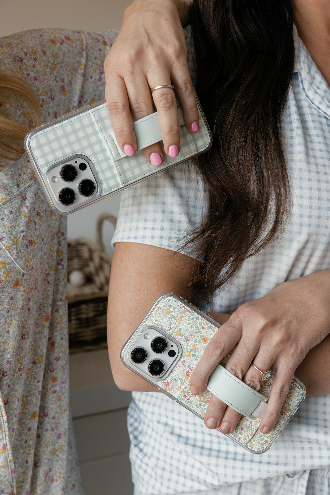 Petal Garden floral phone case with wrist strap and card slot