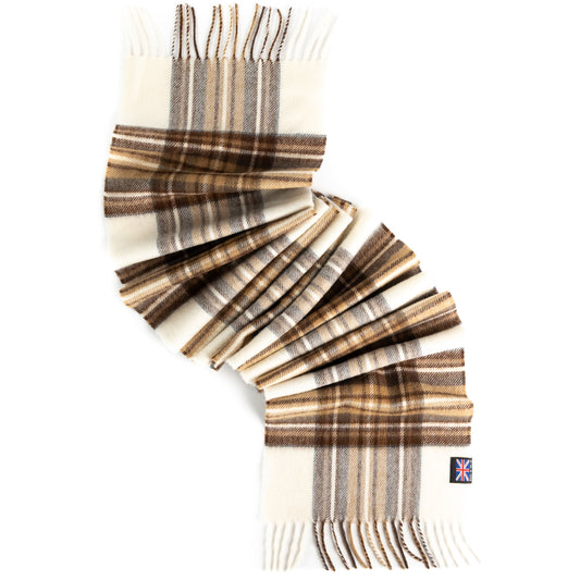 Prince of Scots Merino Lambswool Tartan Scarf (Natural Dress Stewart)