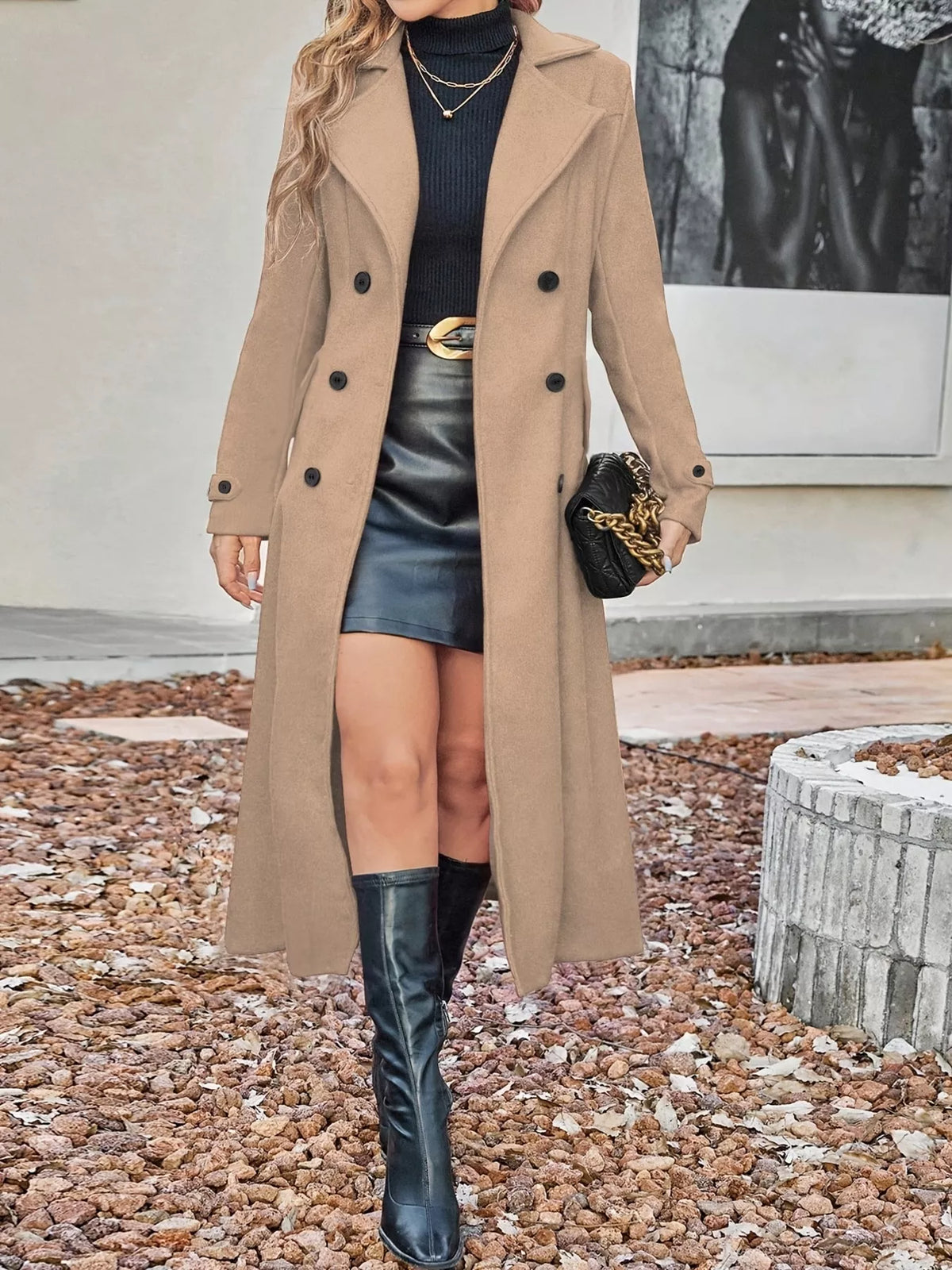 Classic Double-Breasted Longline Coat