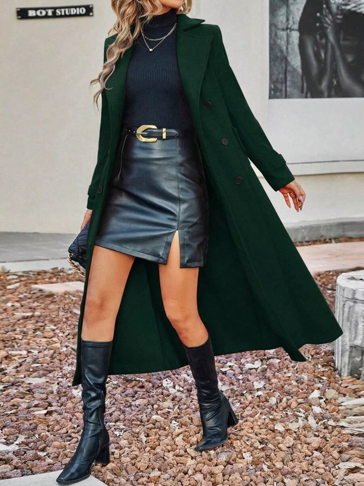 Classic Double-Breasted Longline Coat