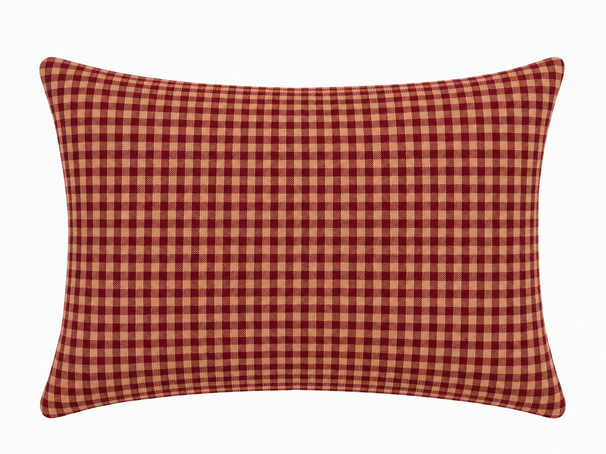 Pillowcase cover in red and beige gingham