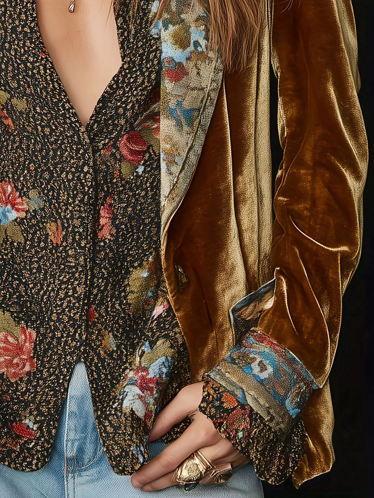 Floral Velvet Blazer