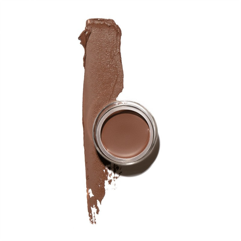 Brow liner gel jar with medium brown gel smear swatch
