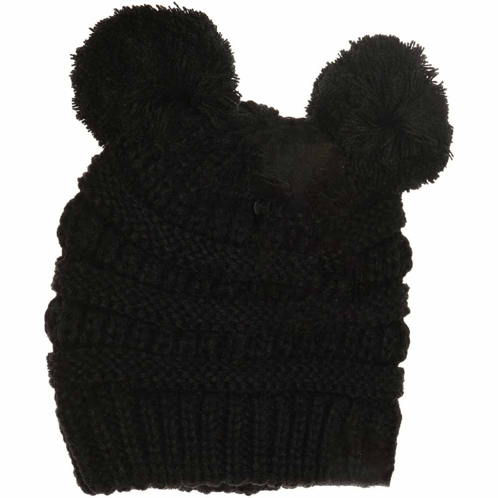BABY Solid Double Pom C.C Beanie