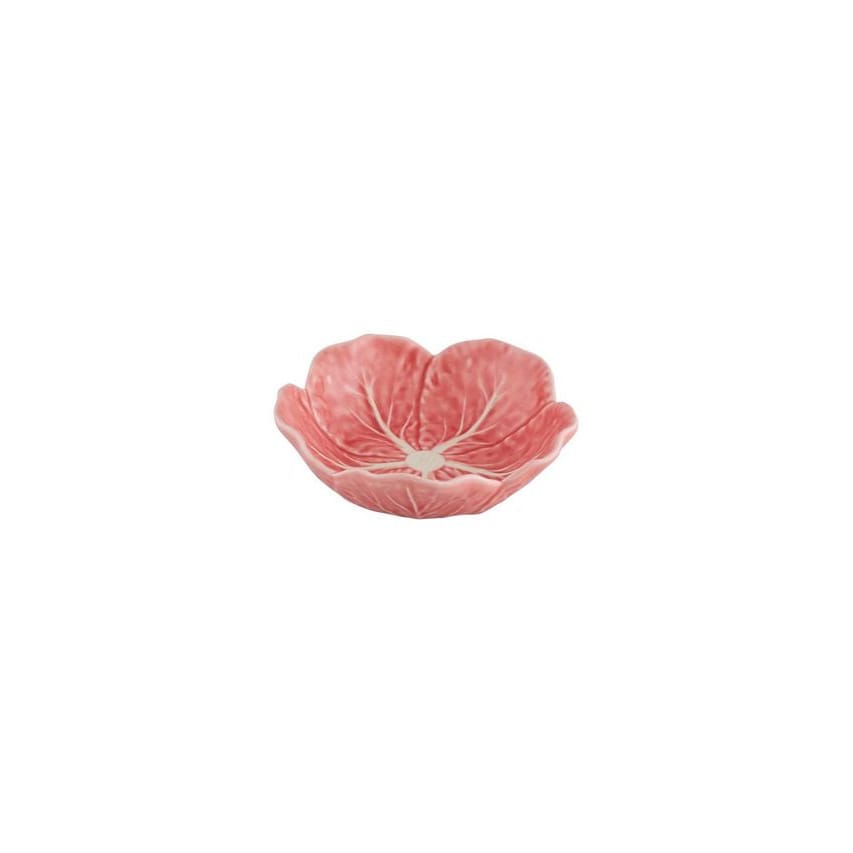 Bordallo Pinheiro pink cabbage-shaped bowl, scalloped leaf design.