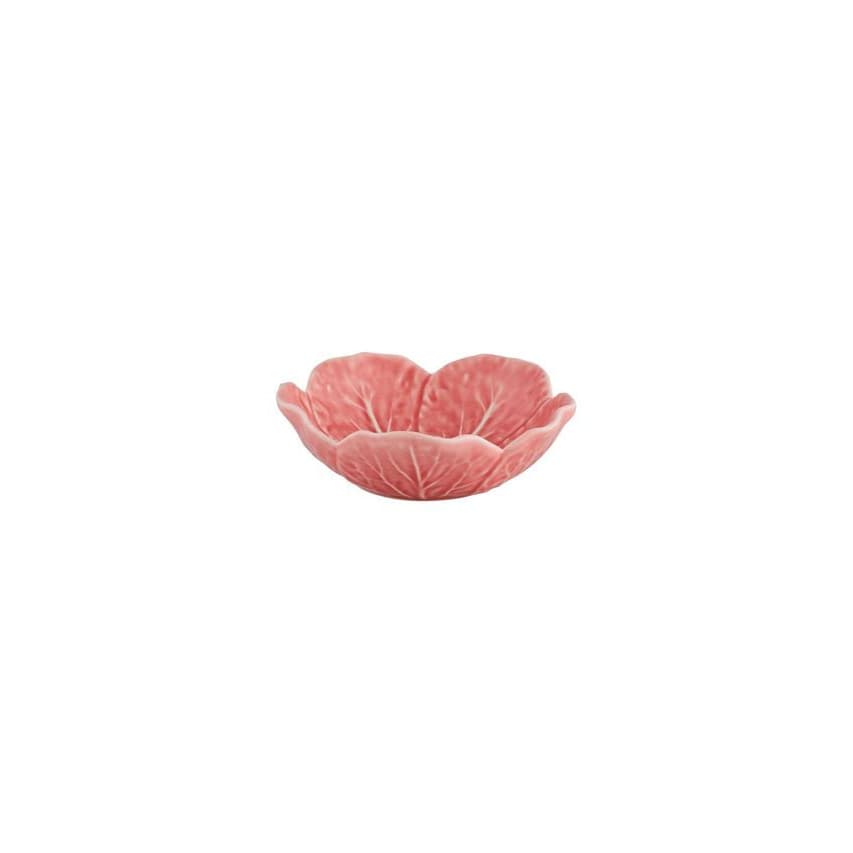 Bordallo Pinheiro pink cabbage-shaped bowl with scalloped rim.