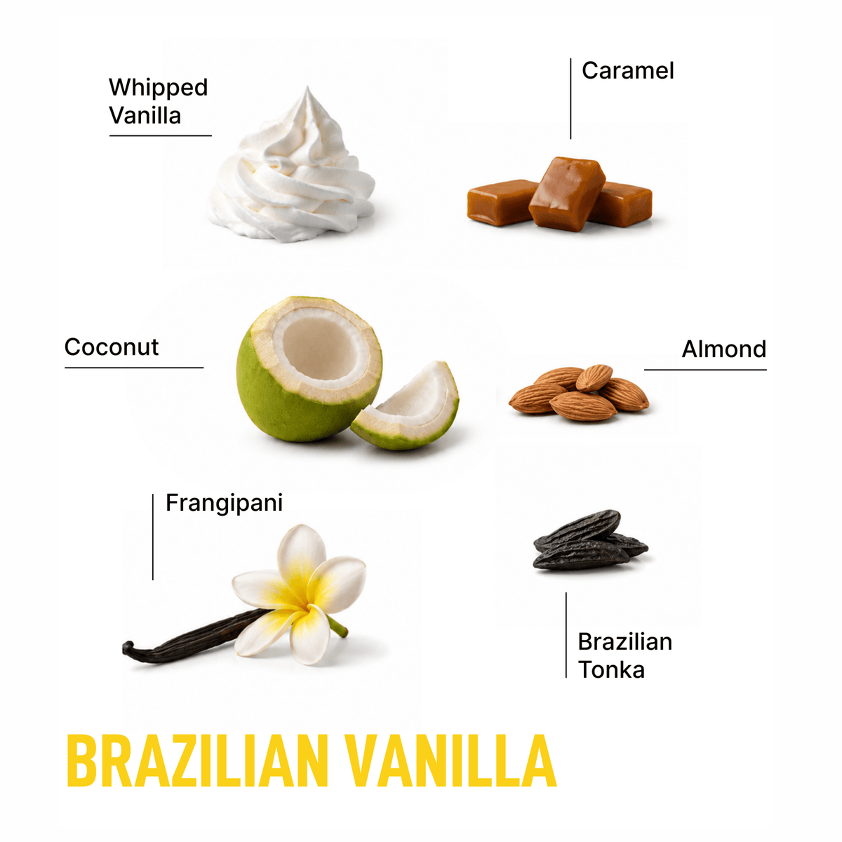 Laundry detergent pods Brazilian vanilla scent profile with vanilla and caramel notes