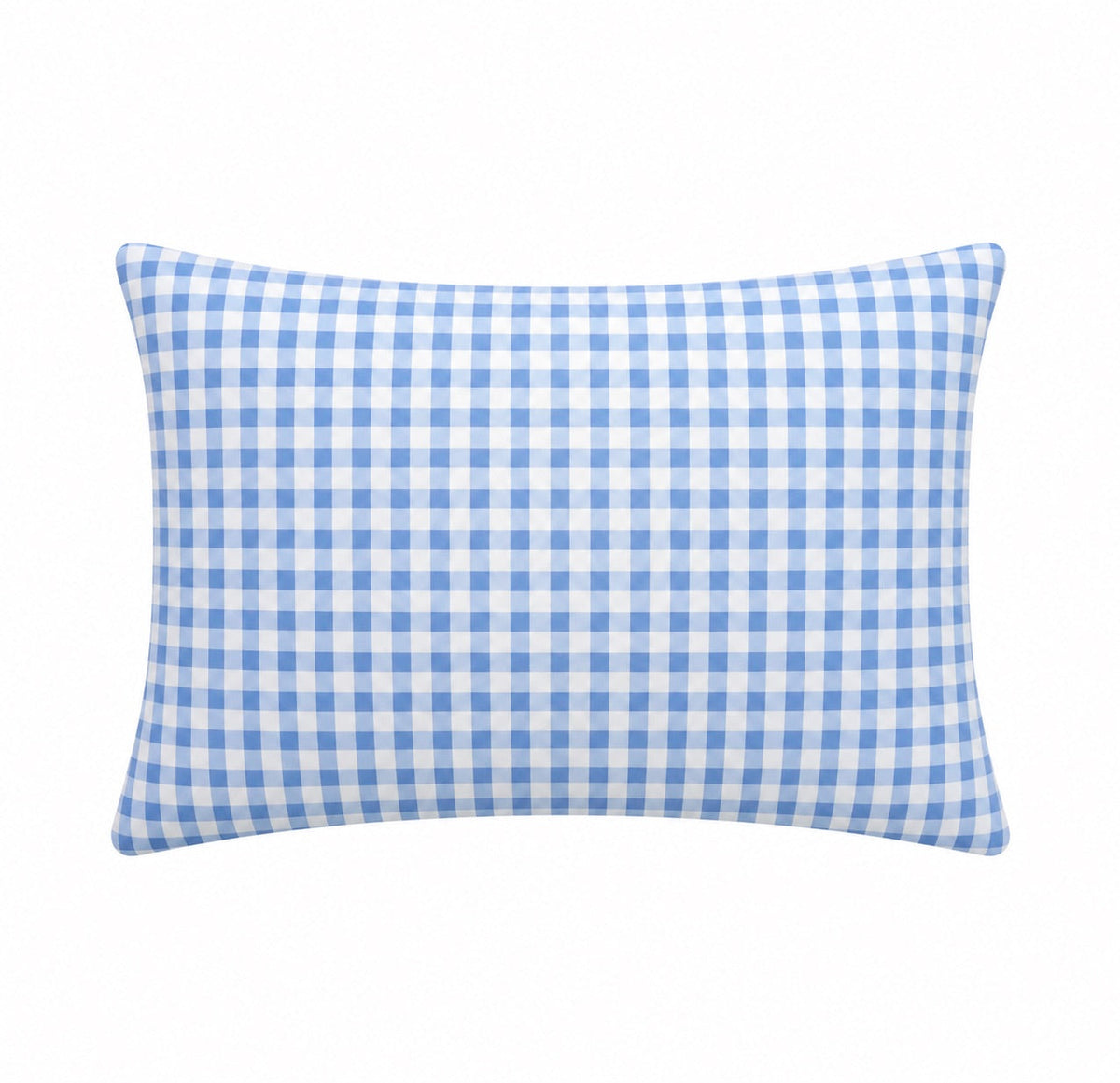 Blue and white gingham pillowcase cover