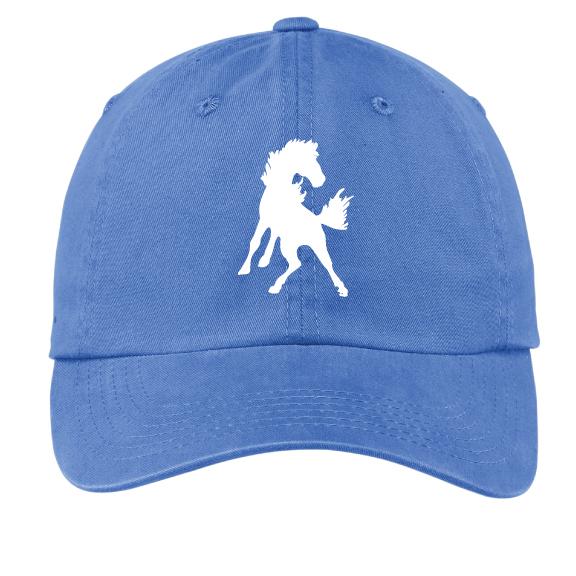 Blue Colt cap with white cowboy silhouette front