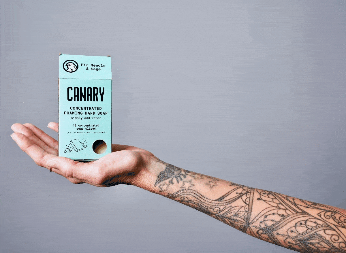 Canary Fir Needle & Sage concentrated hand soap refill box