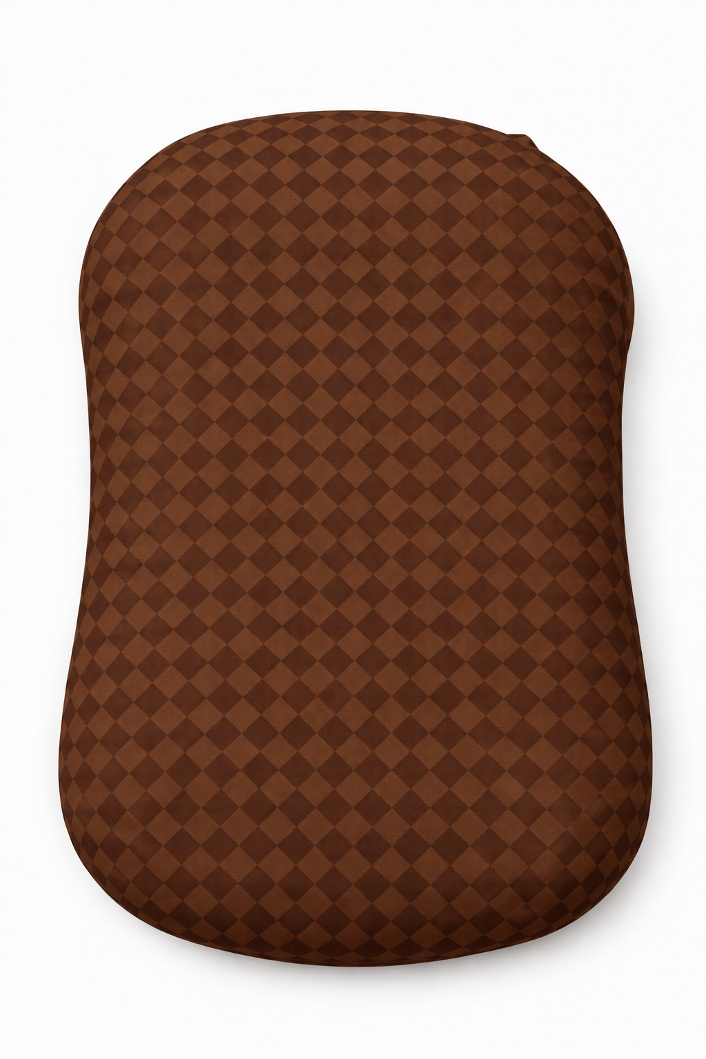 Brown mocha diamond-pattern baby lounger cover without ruffles