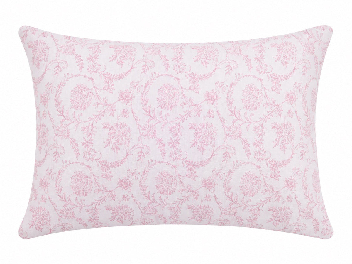 Pillowcase cover with pink toile print