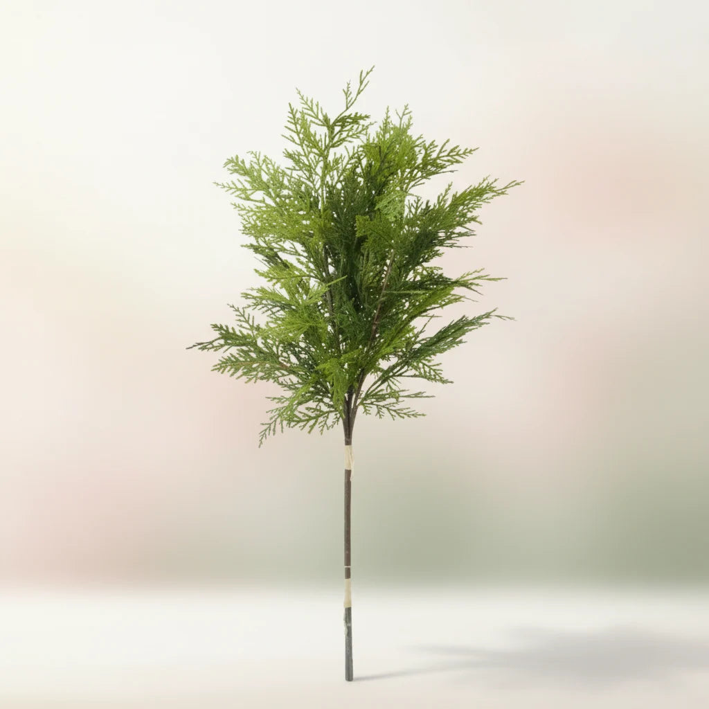 28-inch cedar tree bundle with green needle foliage and upright trunk