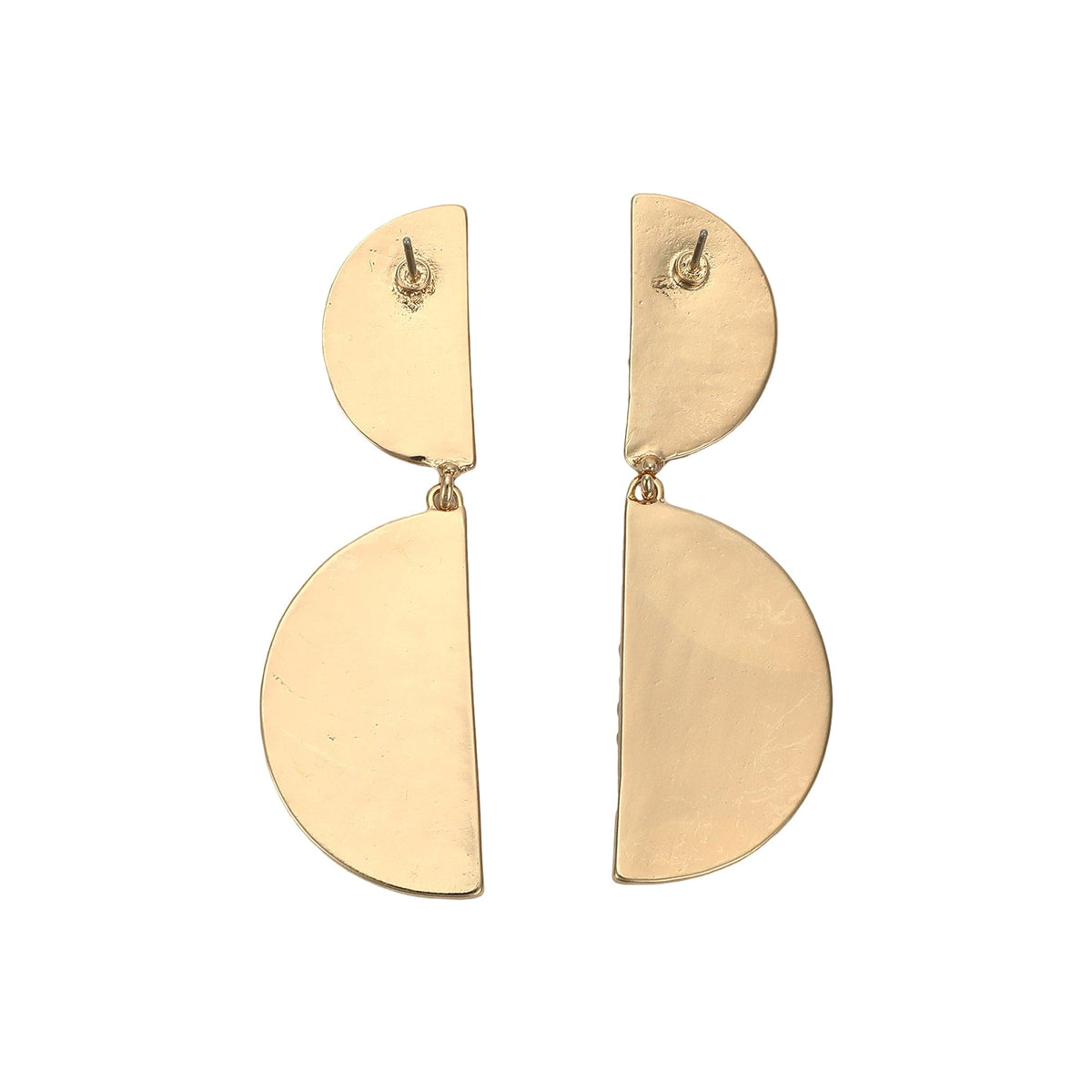 Gold-tone half-moon drop earrings with lever-back clasps