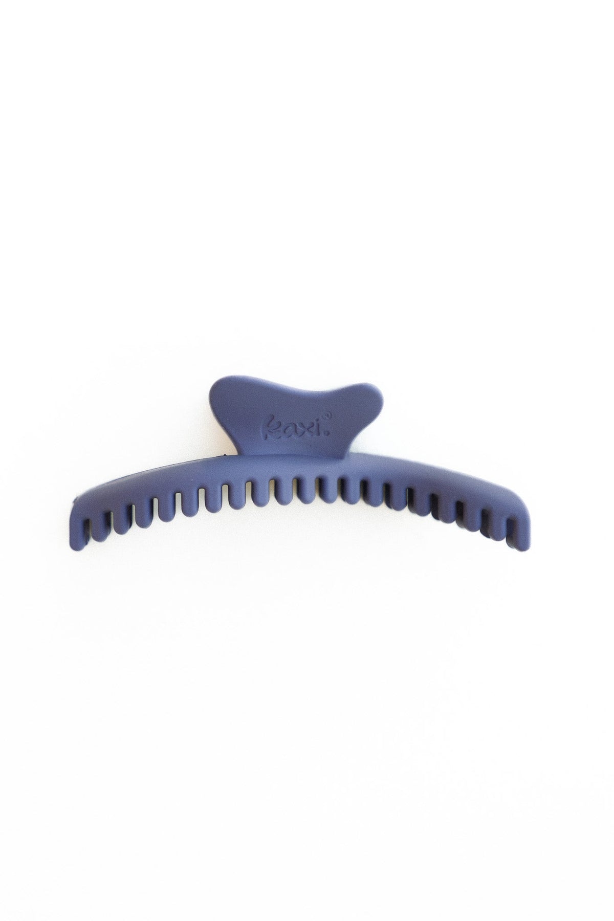 KAXI wavy midi claw hair clip, dark blue plastic with grip teeth