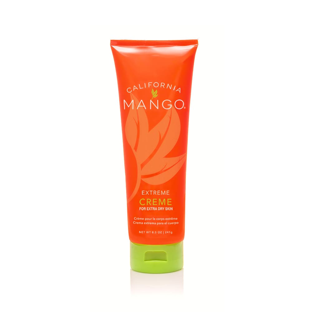 Orange squeeze cream tube with green base, 'California Mango' label