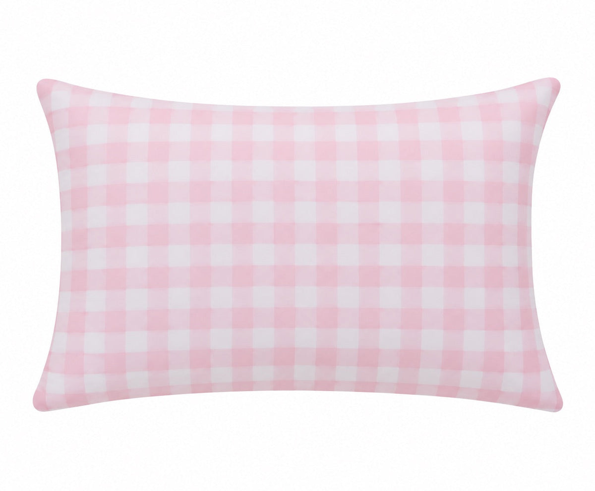 Standard pillow case cover with pink and white gingham checks