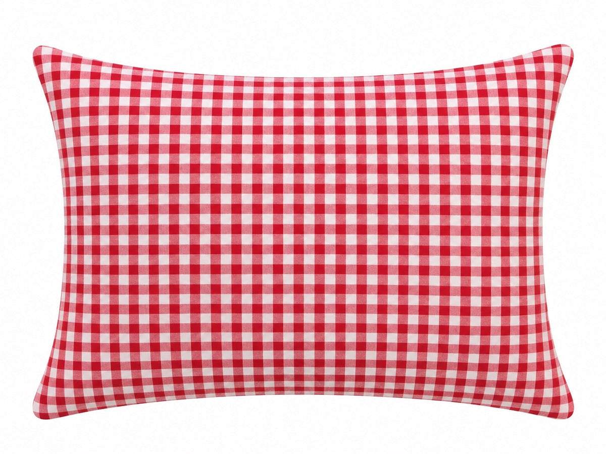 Red and white gingham pillowcase cover