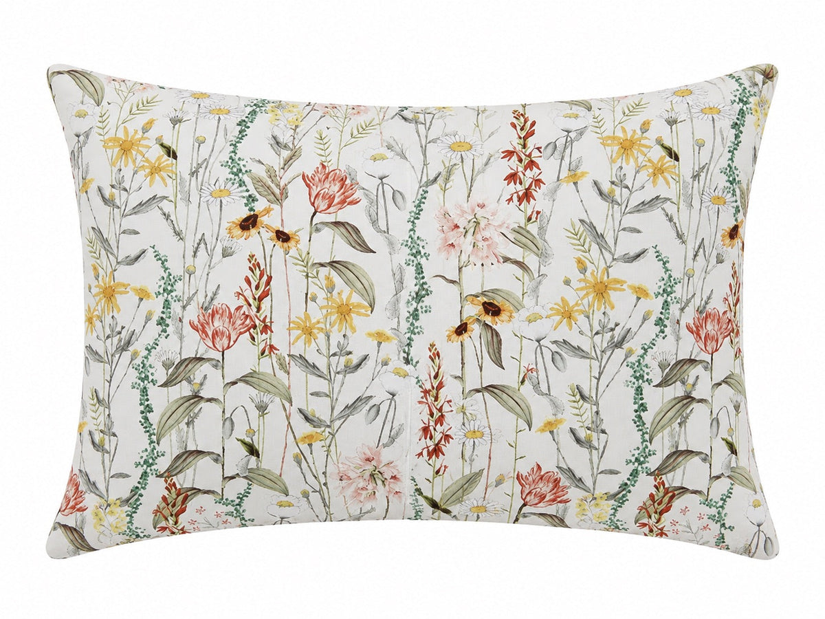 Pillowcase cover with multicolor wildflower print