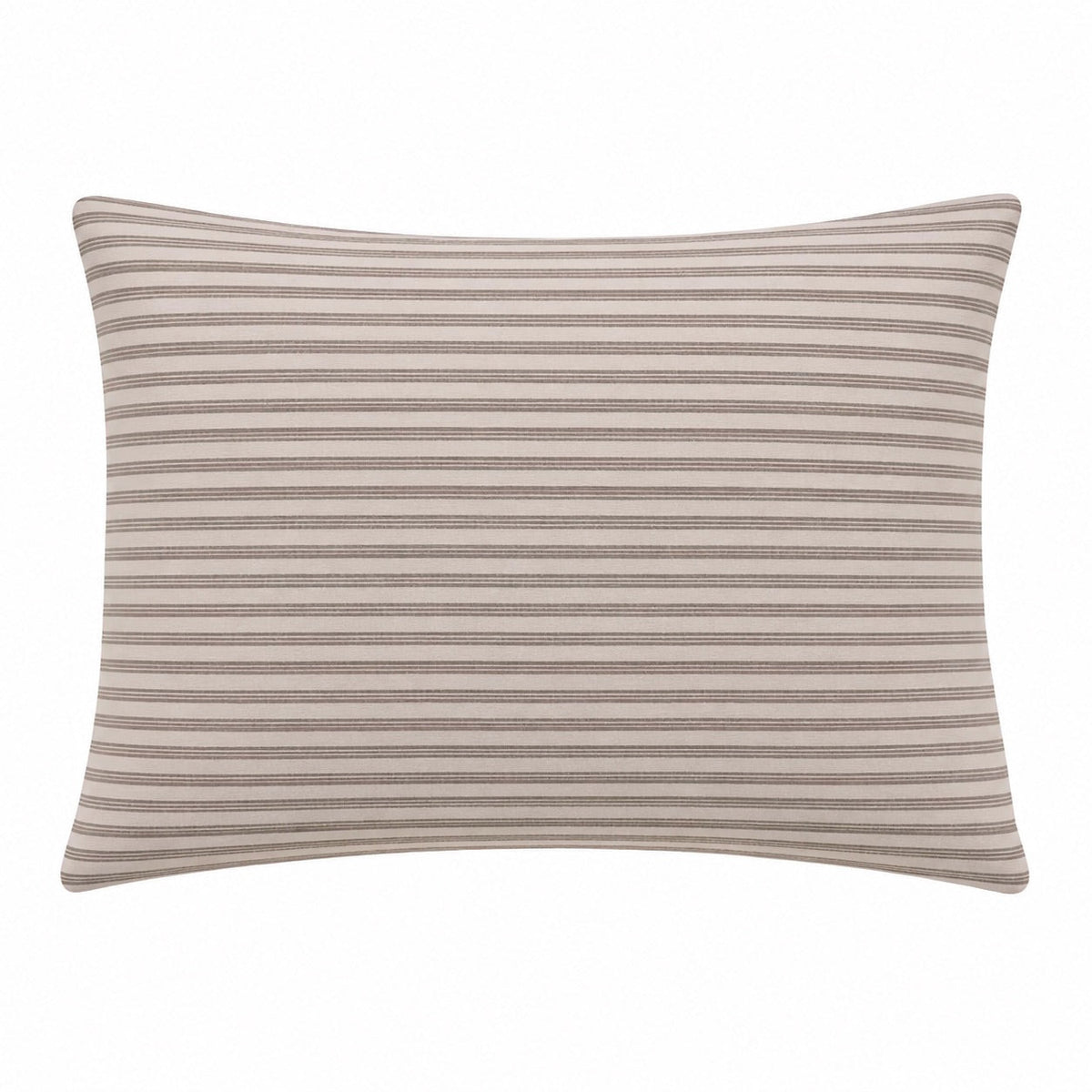 Grey and ivory striped standard pillowcase cover