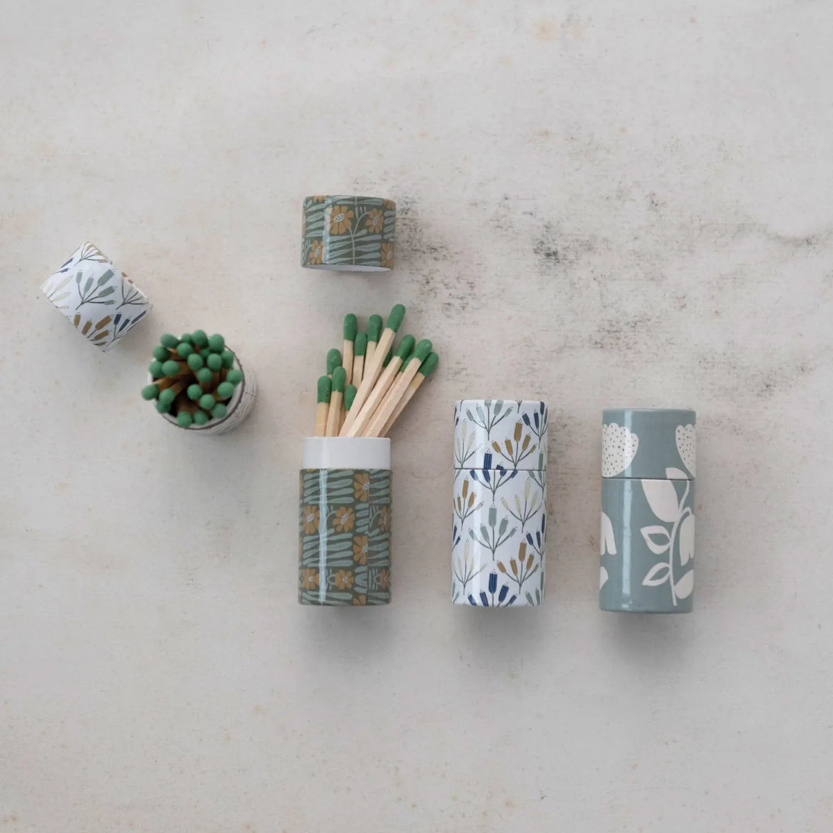 Floral Safety Matches in Tube Matchbox - 3 Styles