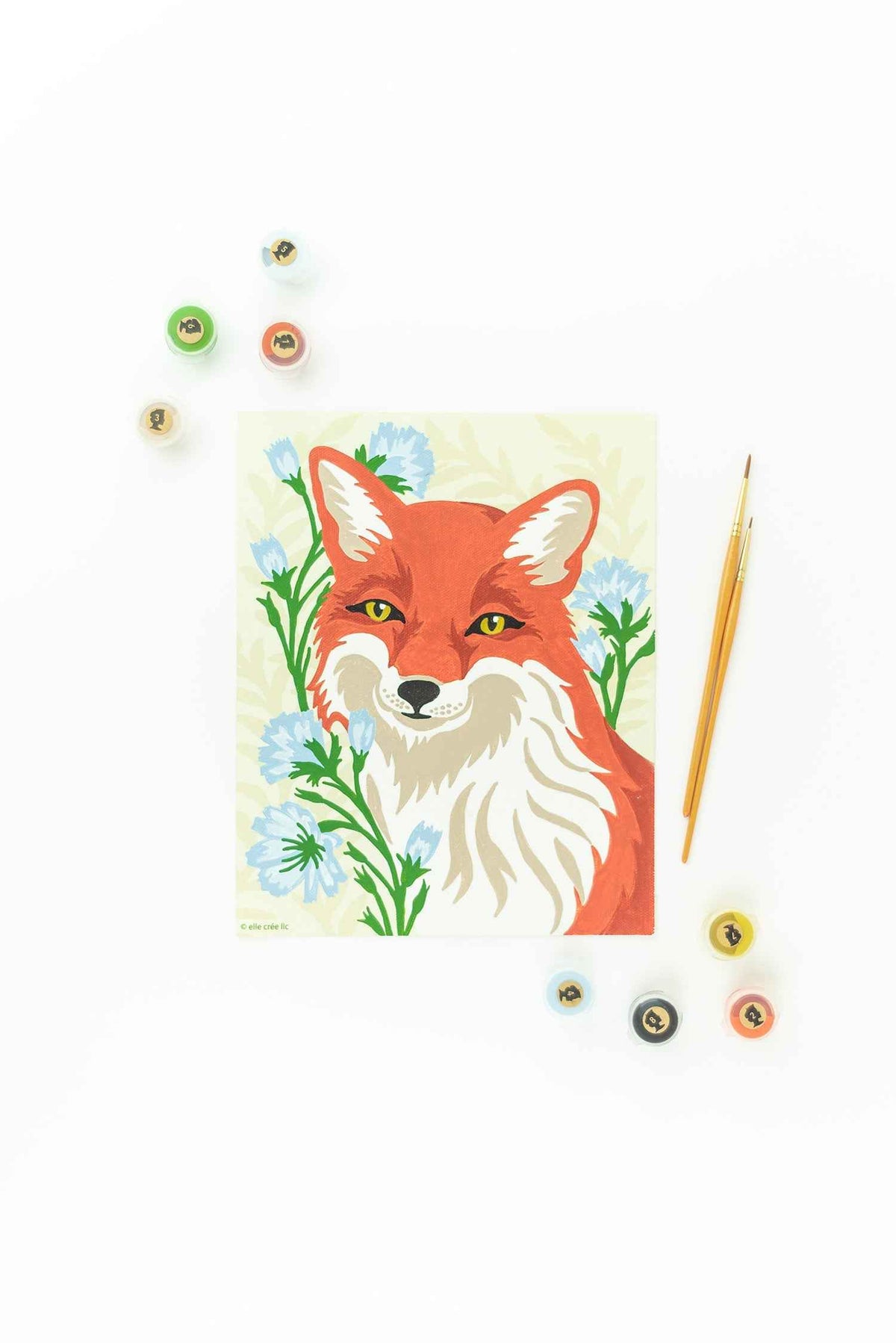 Fox with Chicory | 8x10 paint-by-number kit