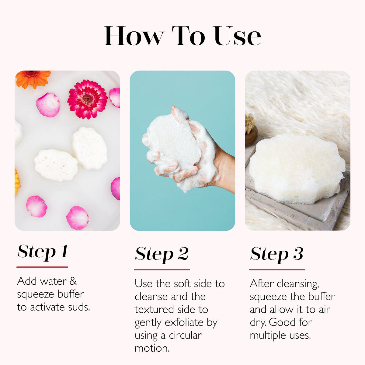 How to use guide for foot buffer with three step instructions