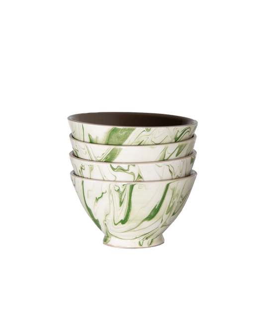 Marbled Olive Ramen Bowl - Set of 4