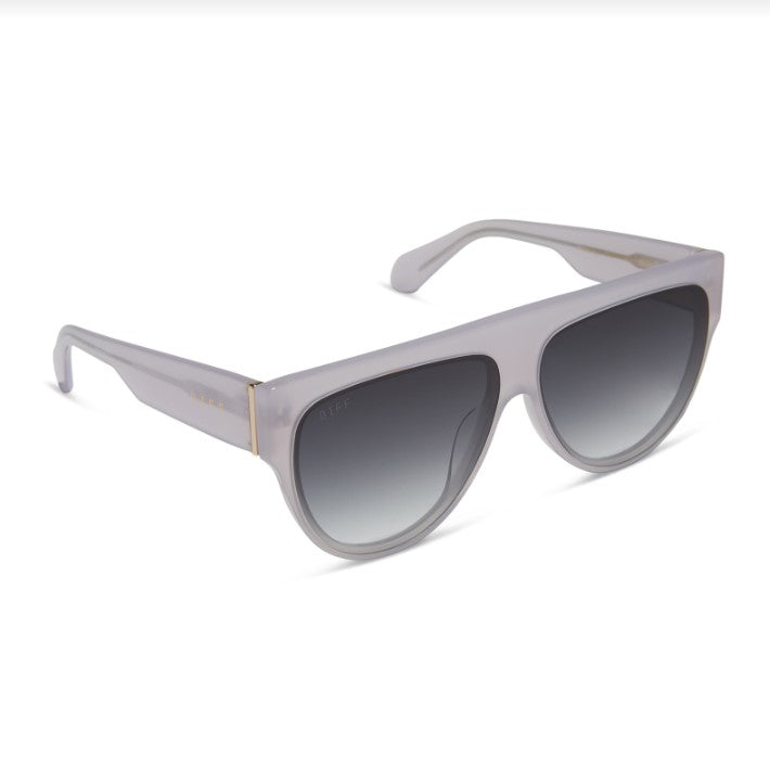 DIFF Georgie sunglasses with translucent gray frames and gradient lenses