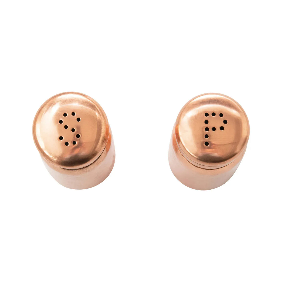 Hammered Stainless Steel Salt and Pepper Shakers Set - Rustic Modern Kitchen