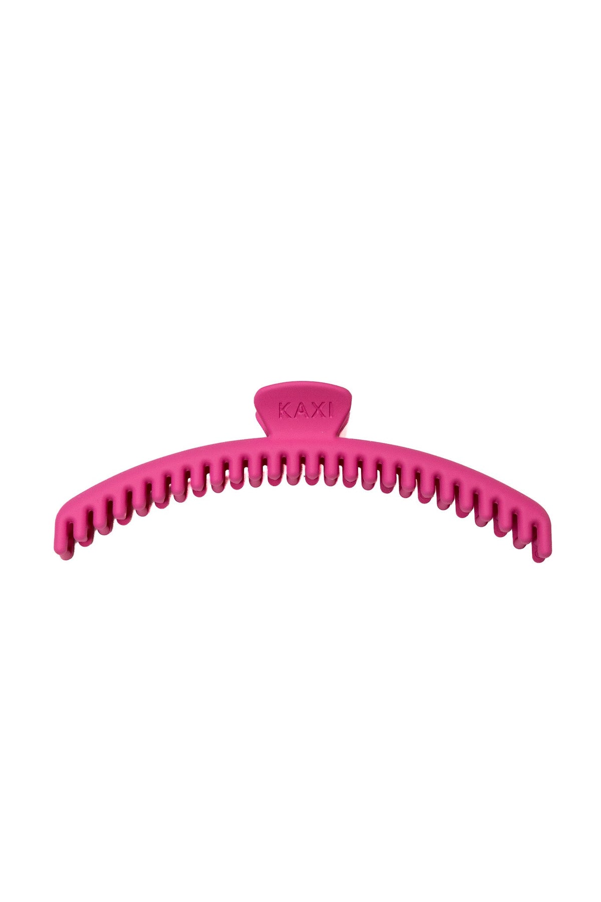 Magenta pink hair claw clip with serrated grip teeth