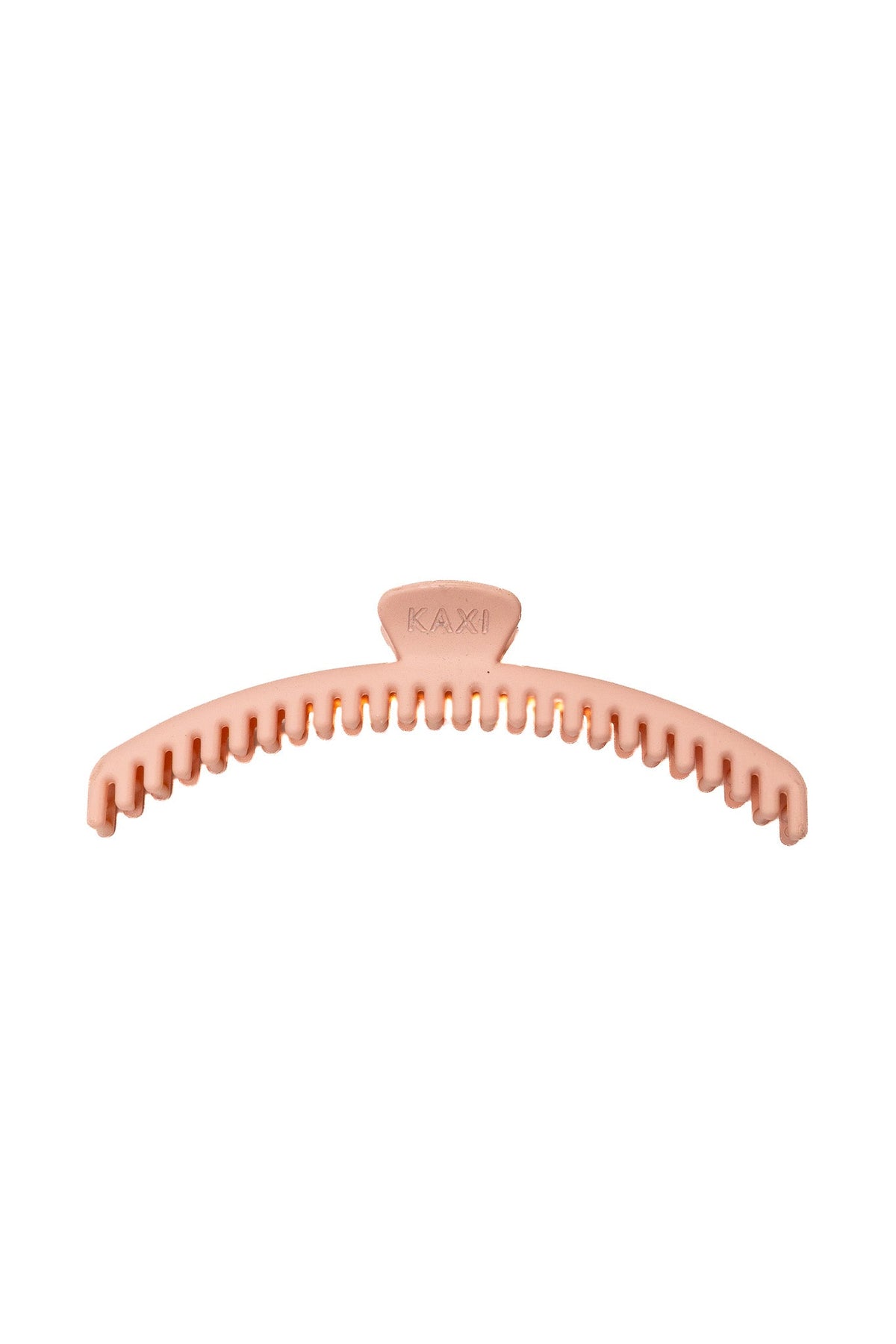 Light pink hair claw clip with serrated grip teeth