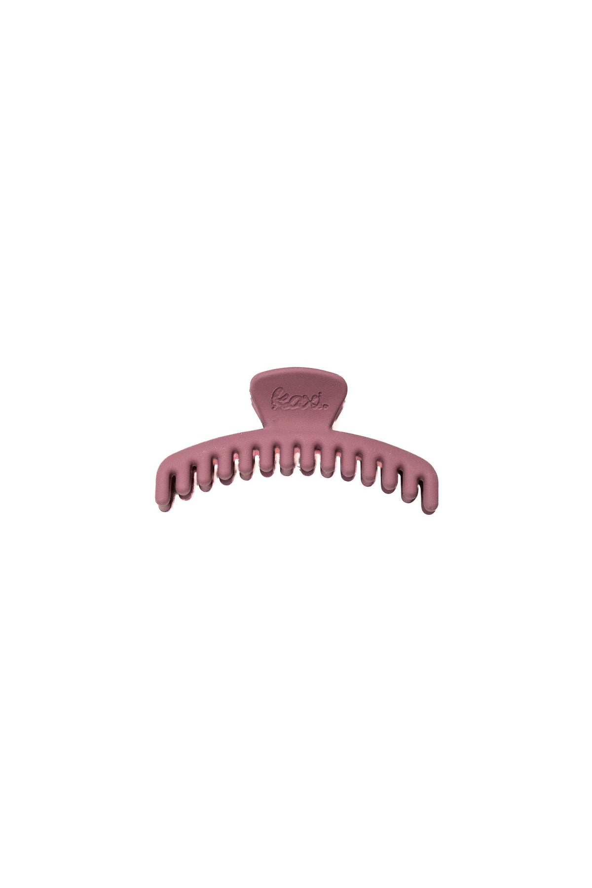 Matte mini hold-everything claw hair clip in dusty mauve with curved teeth