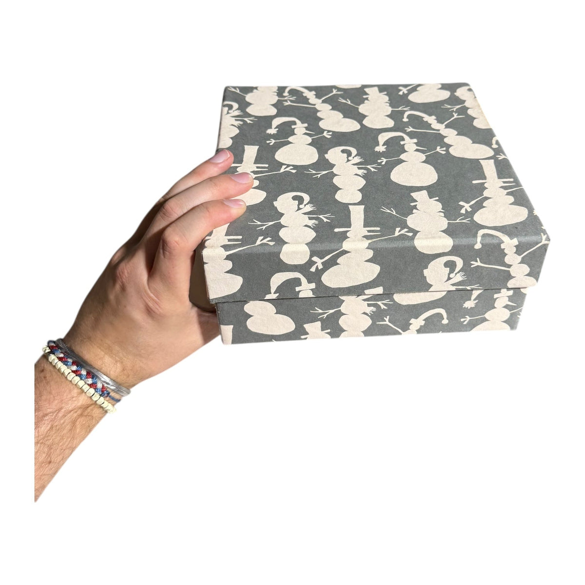 Square gift box with dark gray background and white mouse silhouettes