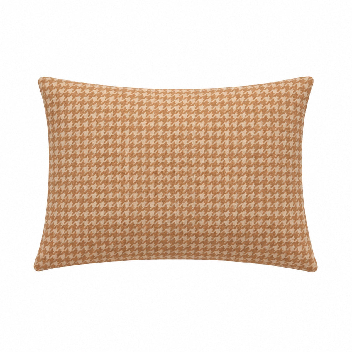 Standard pillow case cover with tan and white houndstooth pattern