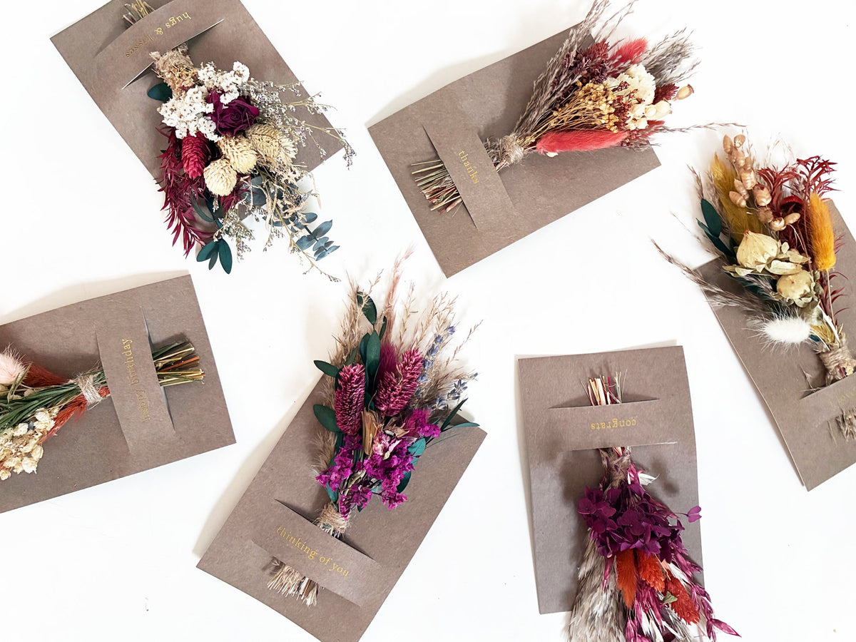 Congrats Mini Bouquet Card | Dried Flowers Greeting Card