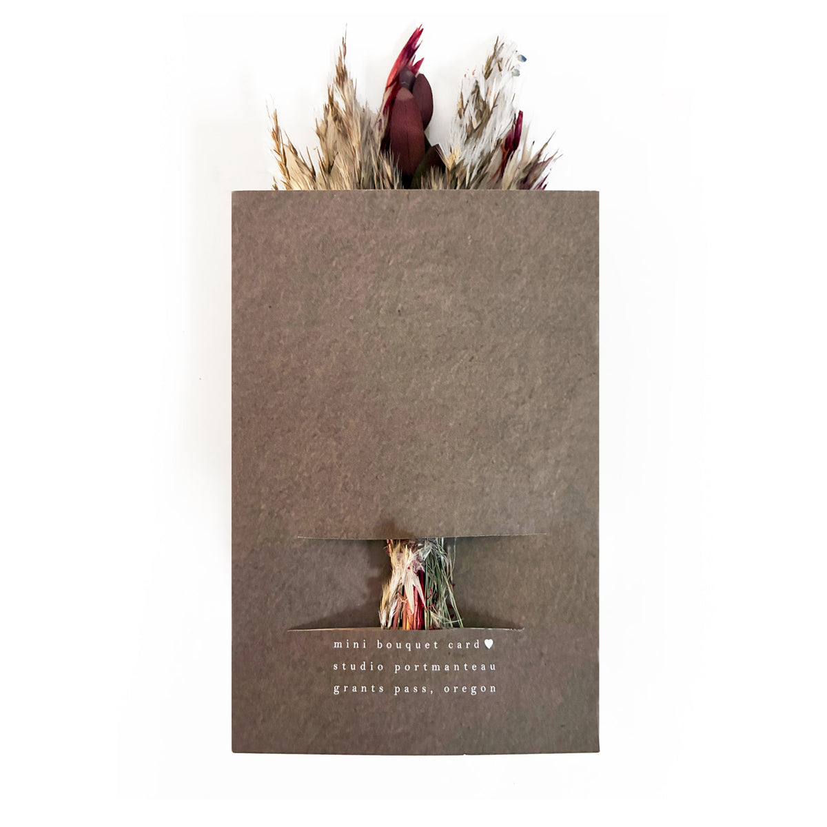 Hugs & Kisses Mini Bouquet Card | Dried Floral Greeting