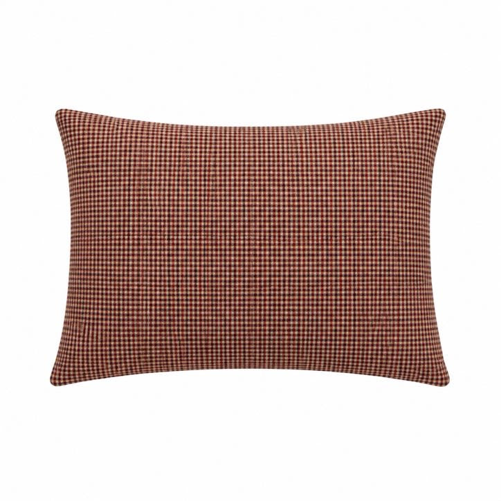 Standard pillow case cover with brown and red small gingham checks
