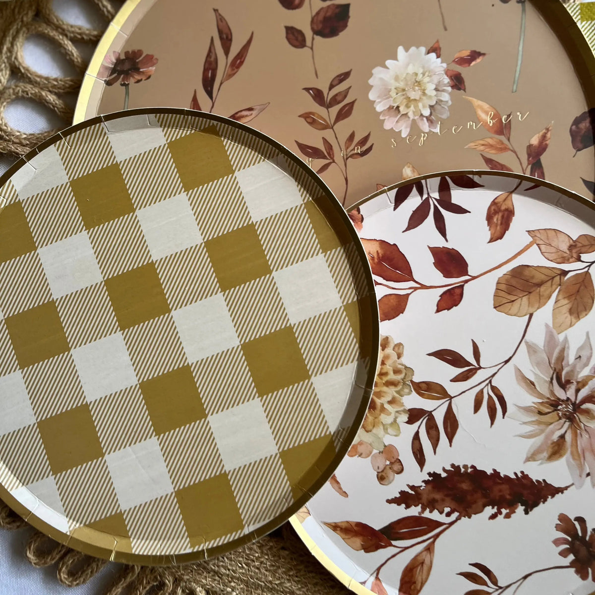 Fall Leaf Dinner Plates for Thanksgiving Table (8 Pack)