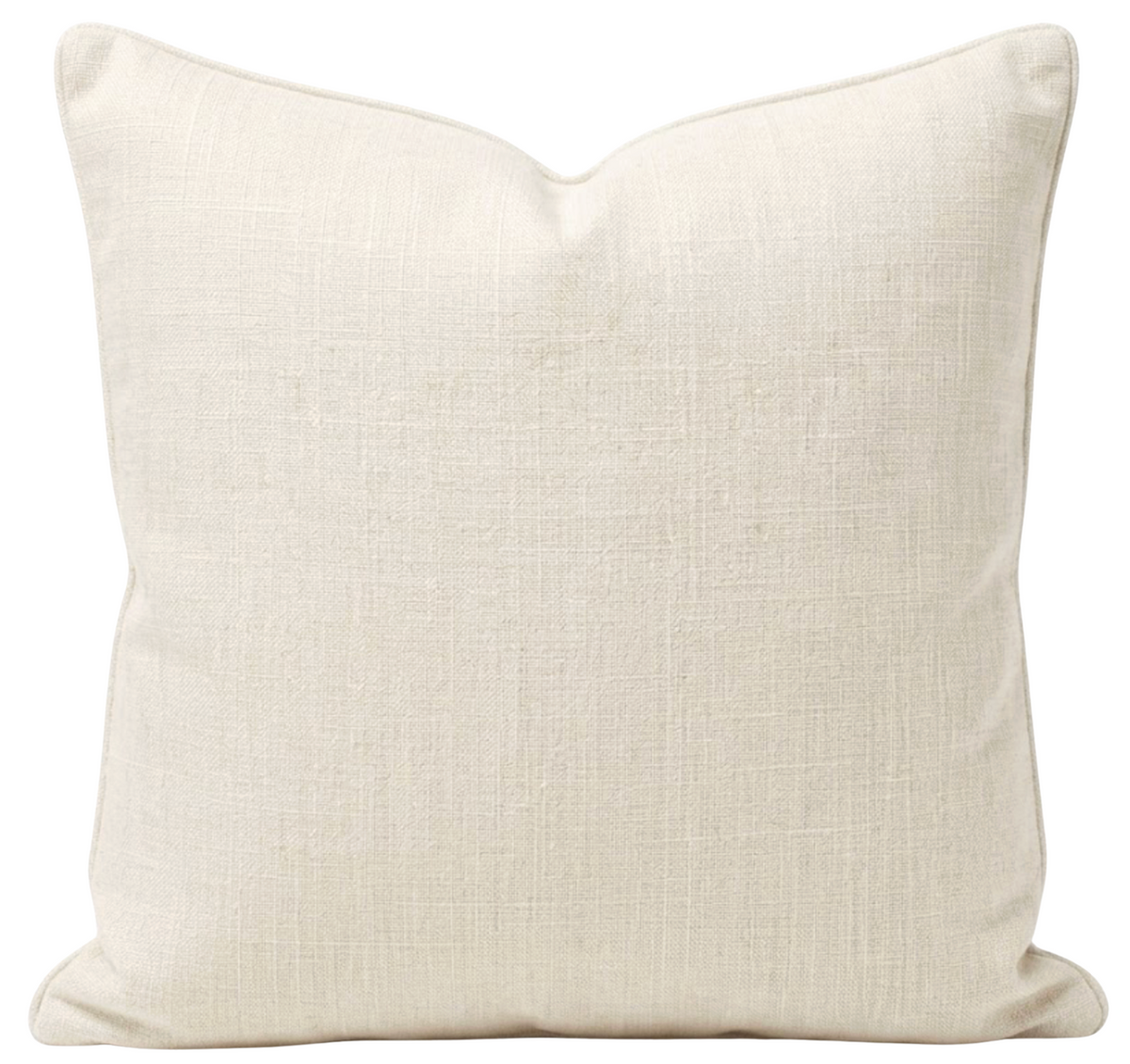 Solid light cream pillow cover with simple tailored border