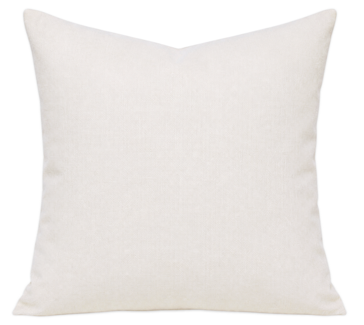 Solid cream square throw pillow cover with a smooth, textured weave and clean edges.