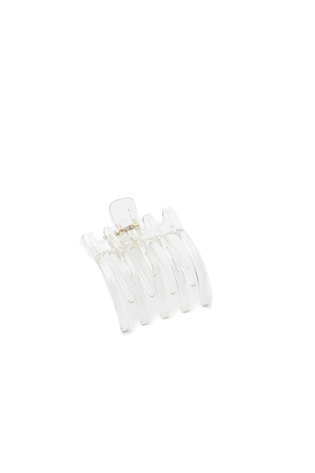 Clear wide hair claw clip with sculpted teeth