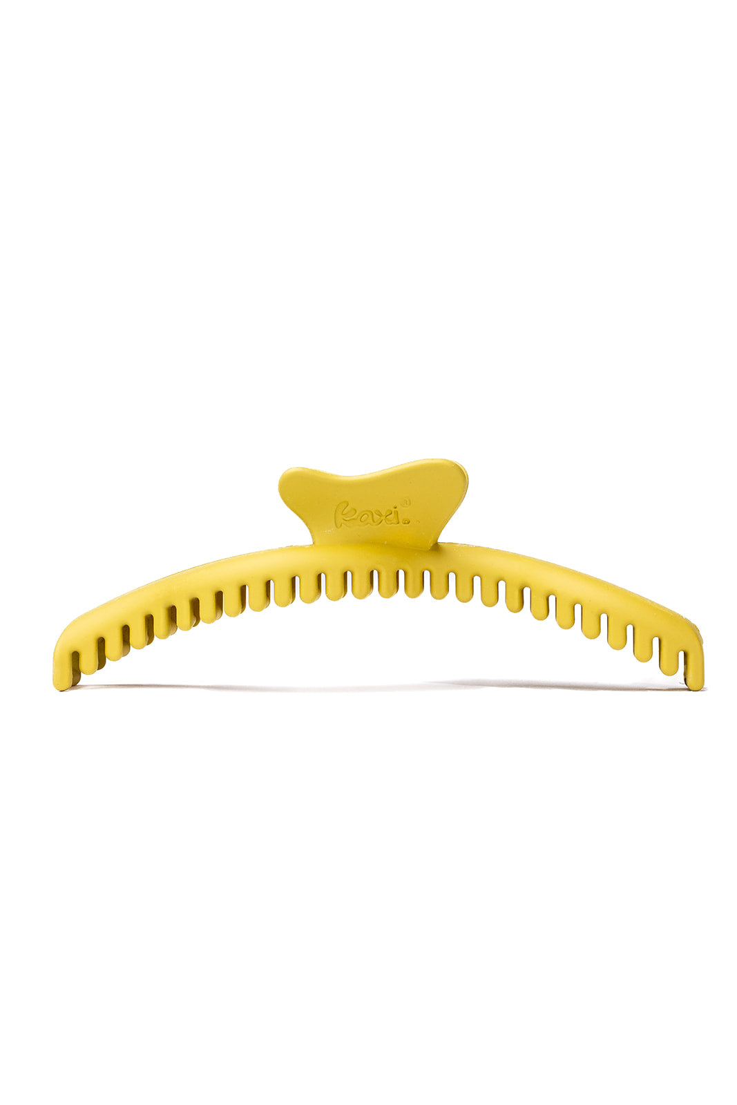 Wavy hold everything claw hair clip in yellow